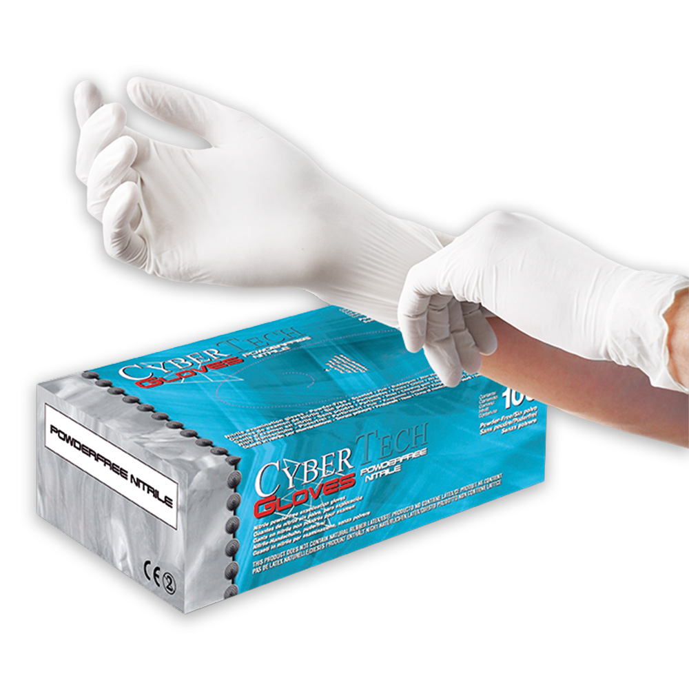 Gants nitrile sans poudre - bo&icirc;te de 100