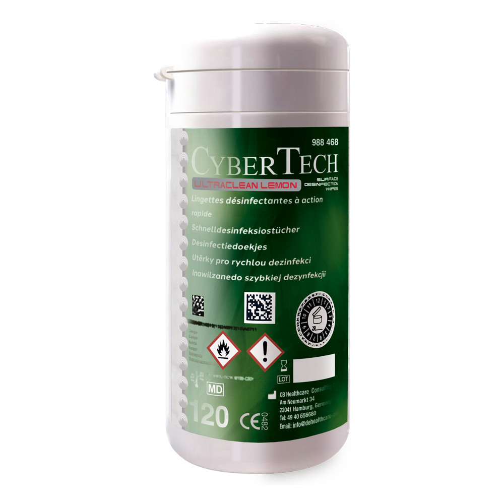 Lingettes désinfectantes Ultraclean citron - boîte de 120