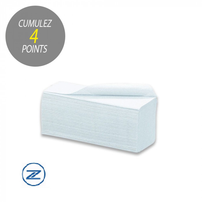 Essuie-mains pliés Z blancs 24 x 21 cm Essuie-mains pliés Z blancs 24 x 21 cm