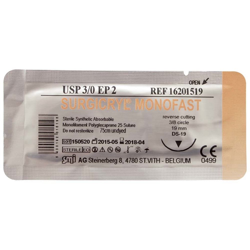 745-8018Recon Fil surgicryl monofast - 3/0 19mm - 75cm (12)