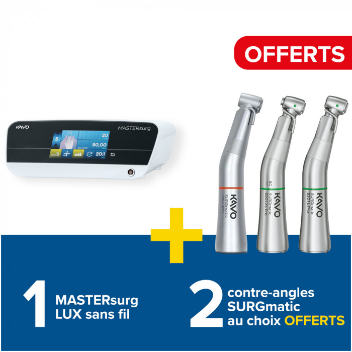 1 MASTERsurg + 2 Contre-Angles SURGmatic (au choix) GRATUITS 1 MASTERsurg + 2 Contre-Angles SURGmatic (au choix) GRATUITS