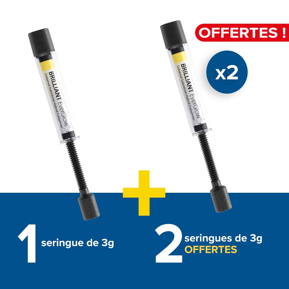 1 seringue de 3g Brilliant Everglow + 2 seringues offertes