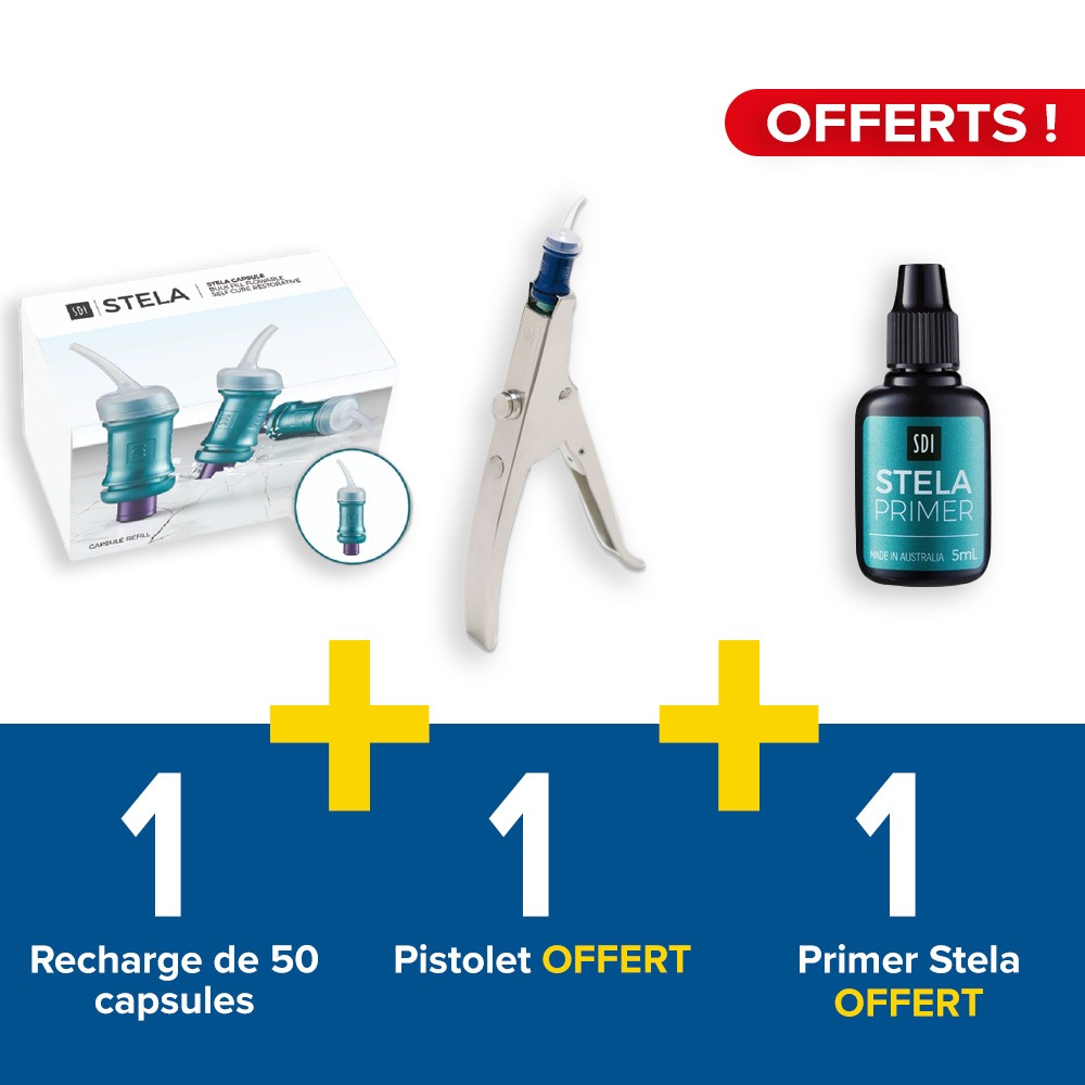 1 recharge de 50 capsules Stela SDI = 1 pistolet + 1 Primer Stela Offerts