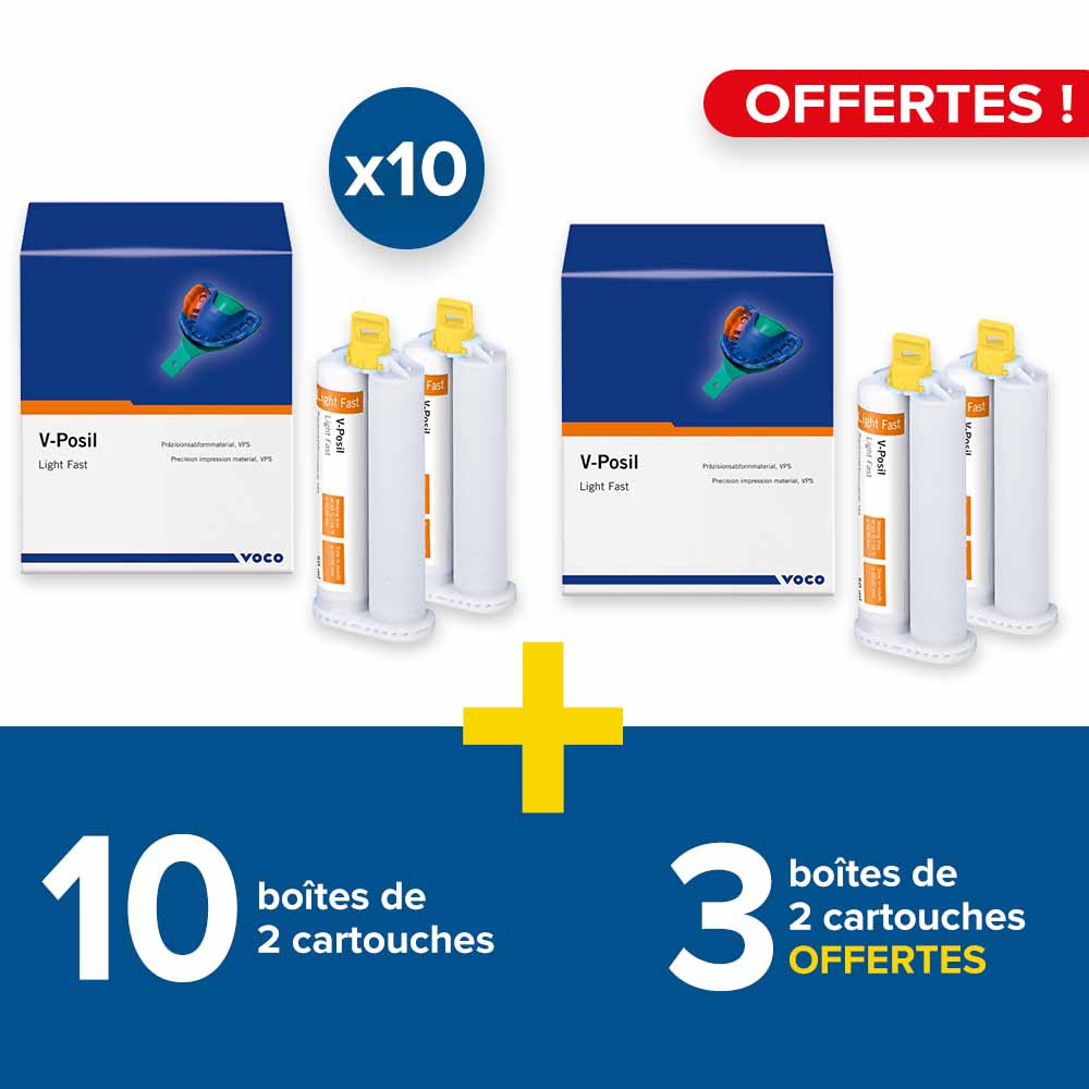10 boîtes de 2 cartouches V-Posil + 3 boîtes offertes