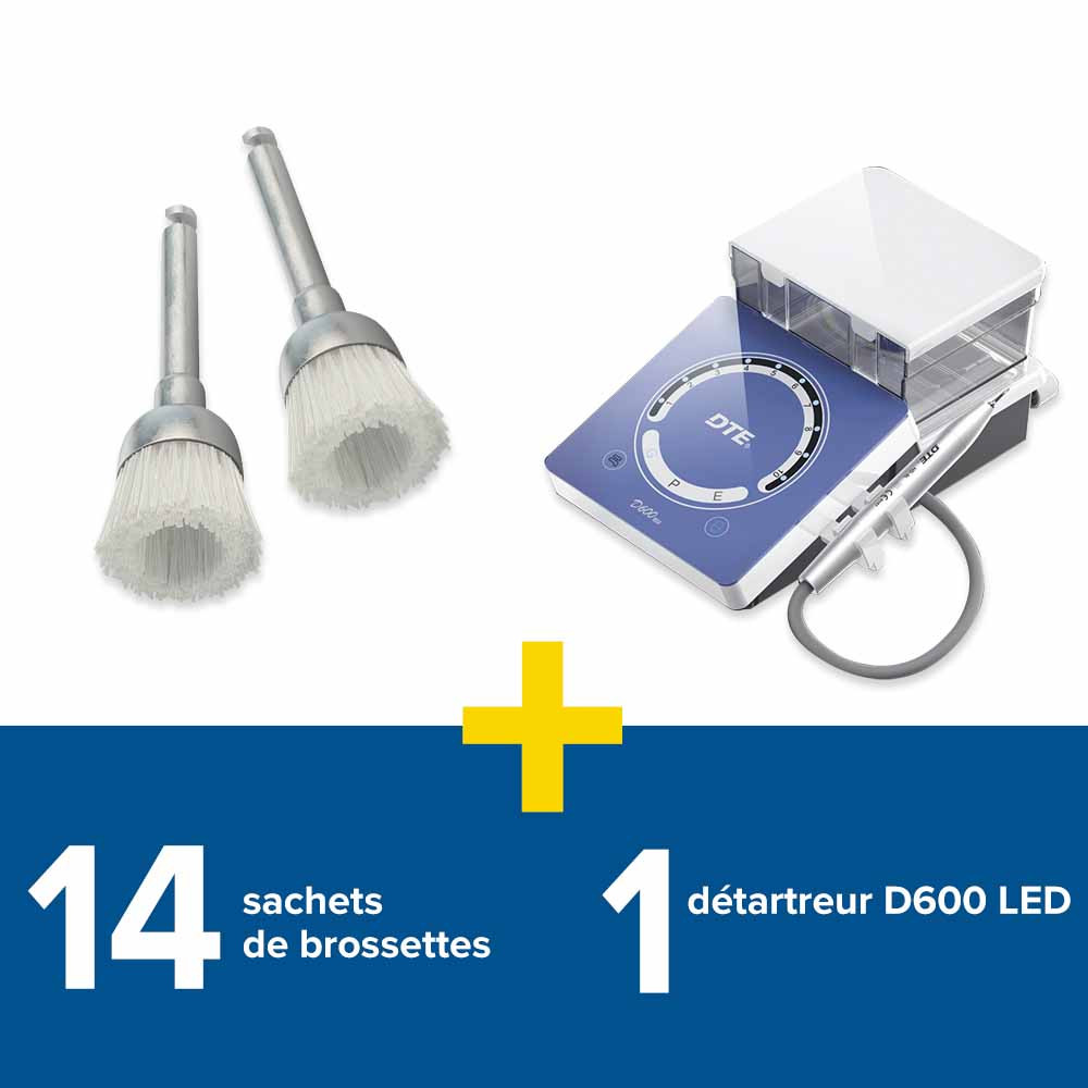 14 sachets de brossettes + 1 détartreur D600 LED