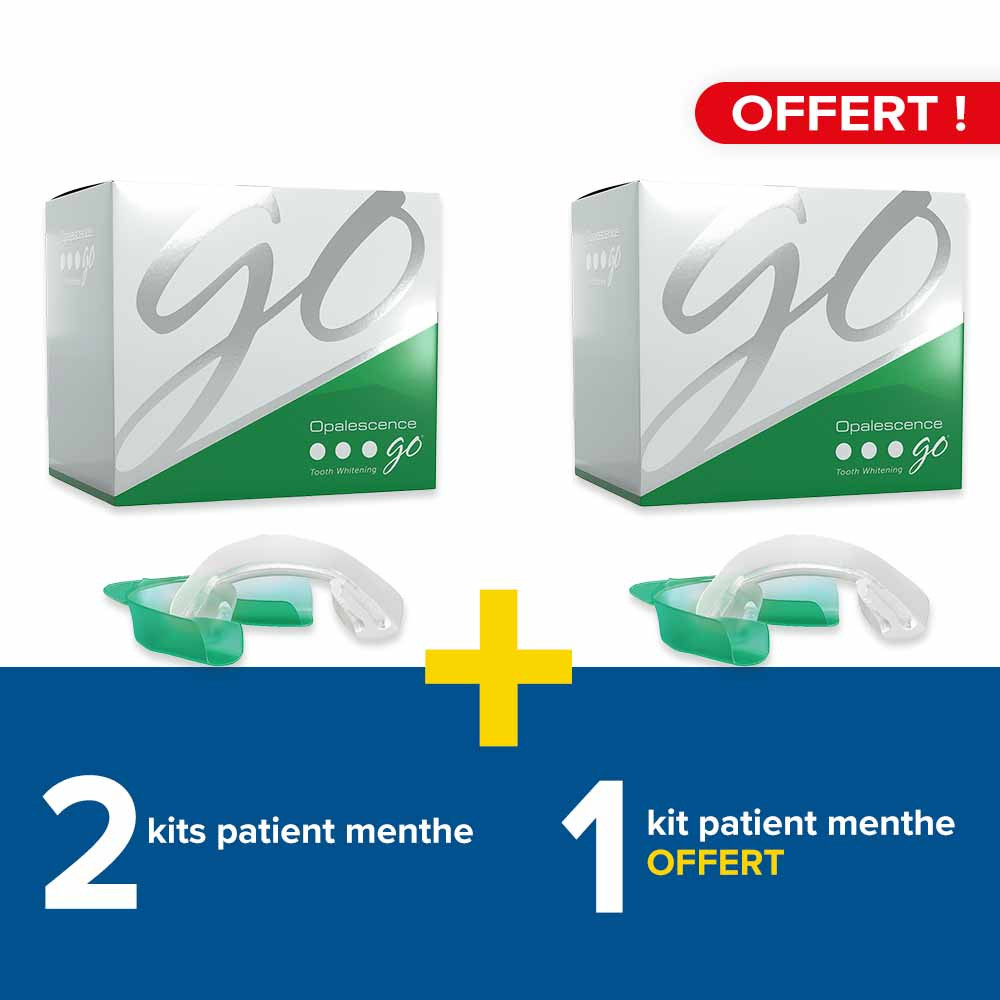 2 kits patient menthe Opalescence GO 6% + 1 offert