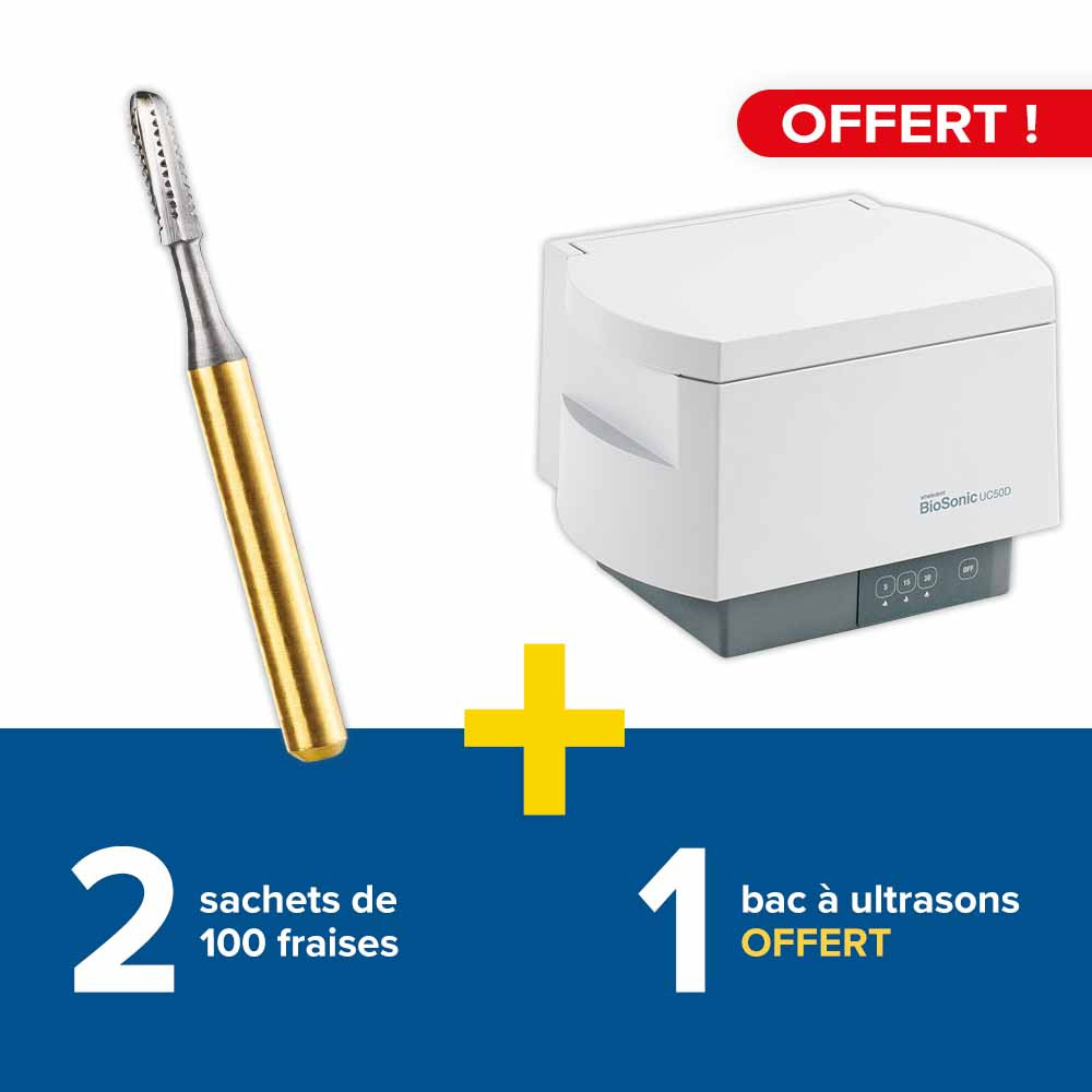 2 sachets de 100 fraises Transmetal Speedster S5 + 1 bac à ultrasons offert