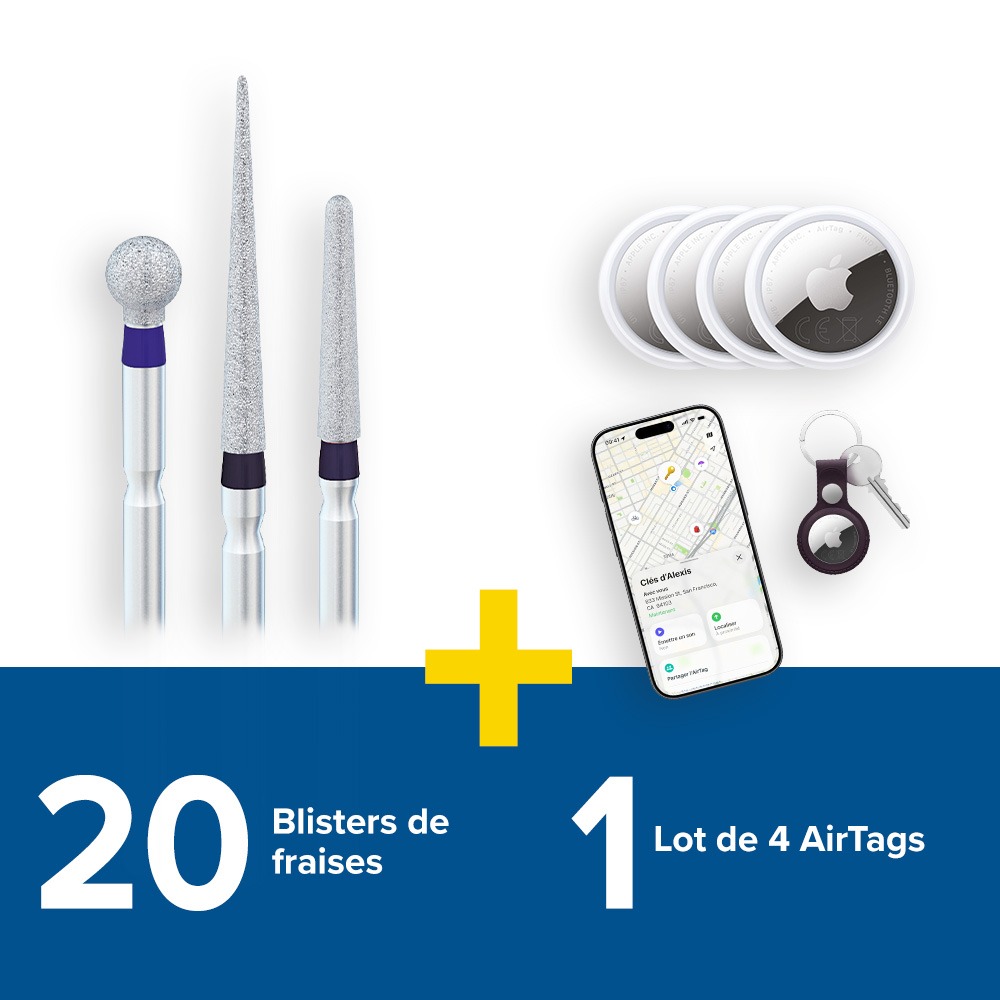 20 blisters de 5 fraises DE + 1 lot de 4 AirTags