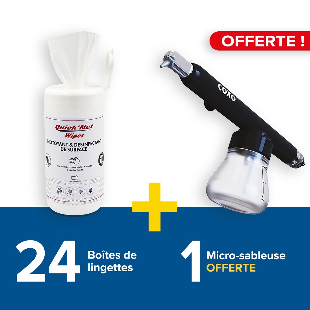 24 boîtes de 100 lingettes Quick'Net + 1 micro-sableuse offerte