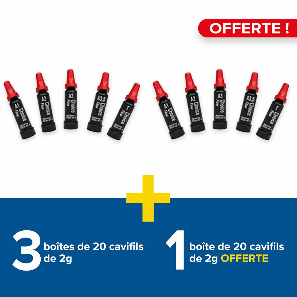 3 boîtes de 20 Cavifils Choice Flow Ivoclar + 1 boîte offerte