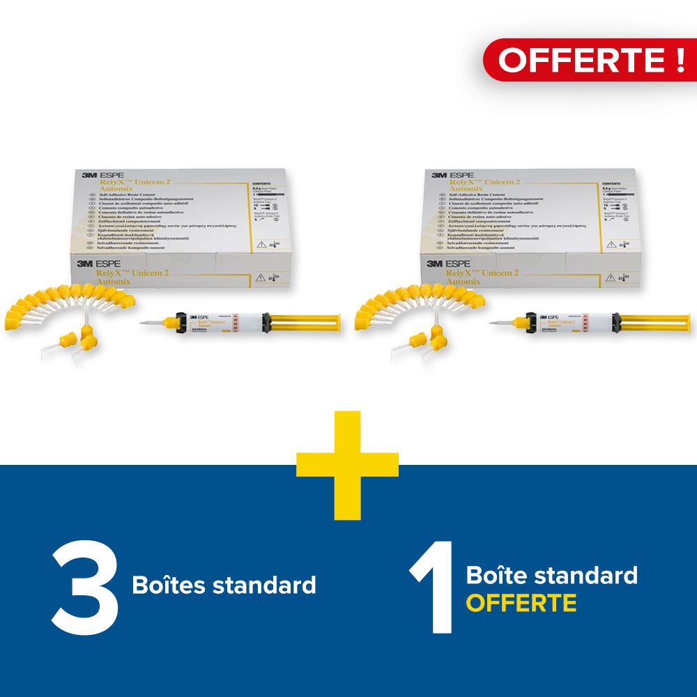 3 boîtes standard 3M Relyx Unicem 2 Automix Solventum + 1 boîte offerte
