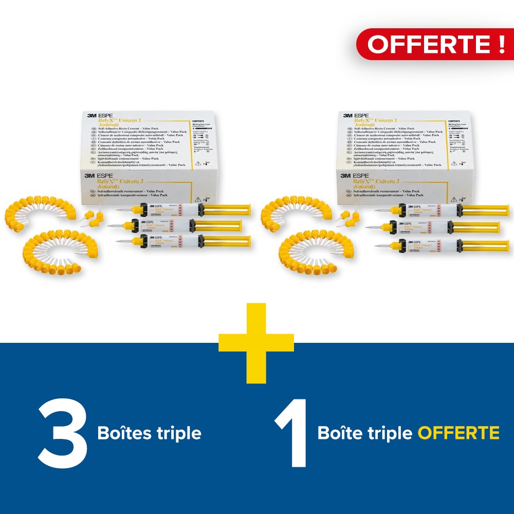3 boîtes triple 3M Relyx Unicem 2 Automix Solventum + 1 boîte offerte