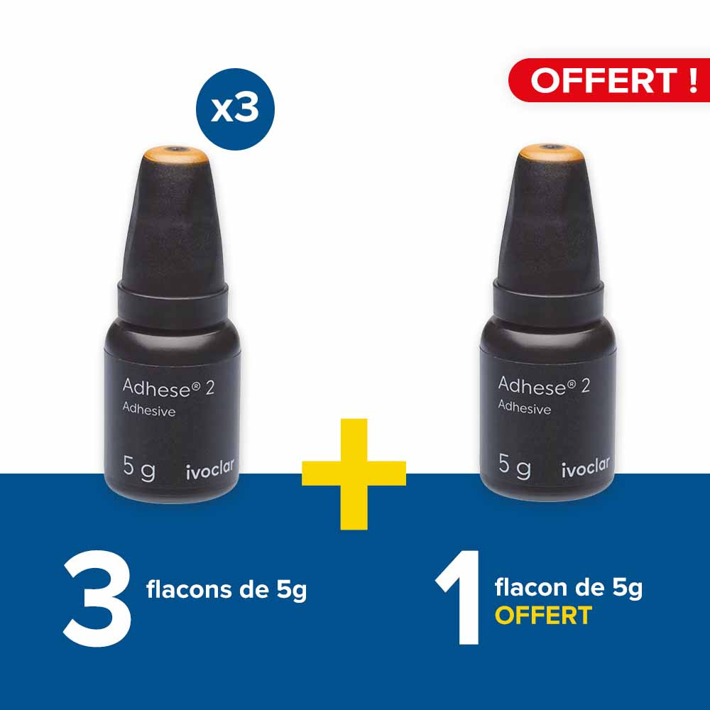 3 flacons de 5g Adhese 2 Ivoclar + 1 flacon offert