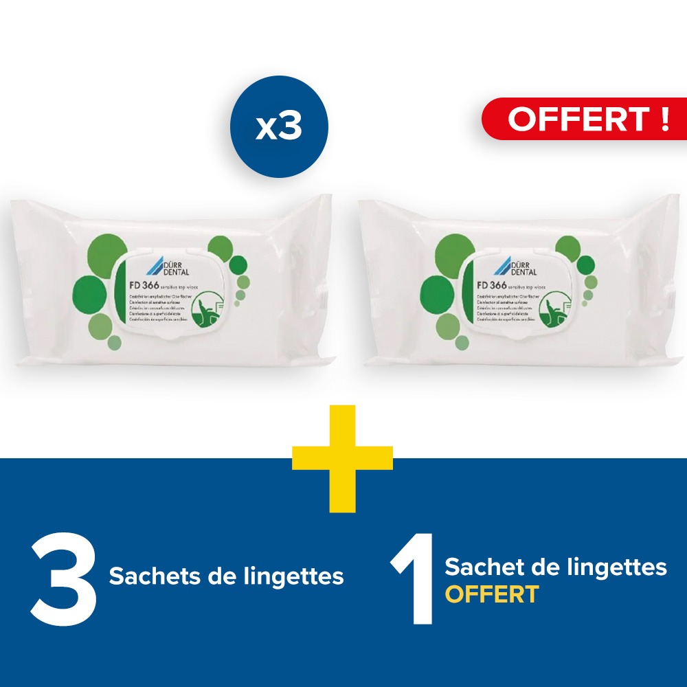 3 sachets de 50 lingettes FD 366 sensitive + 1 offert
