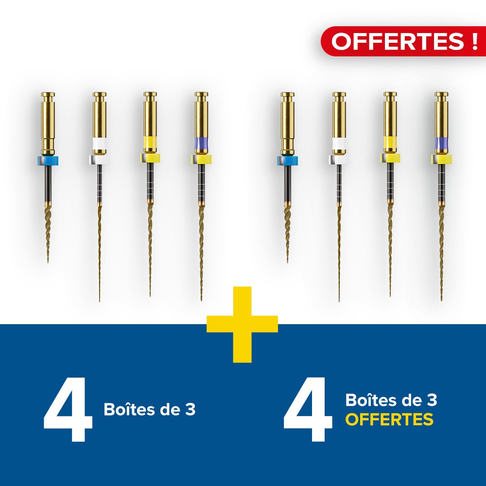 4 boîtes de 3 Hyflex EDM OGSF Coltene + 4 boîtes offertes