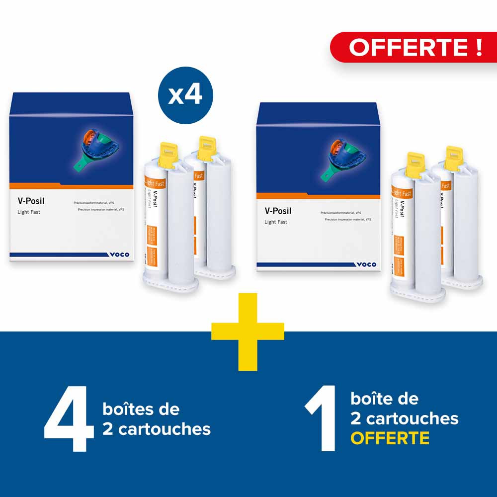 4 boîtes de 2 cartouches V-Posil + 1 boîte offerte