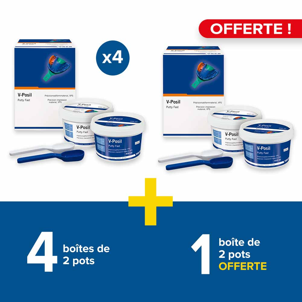 4 boîtes de 2 pots Putty Fast V-Posil + 1 boîte offerte