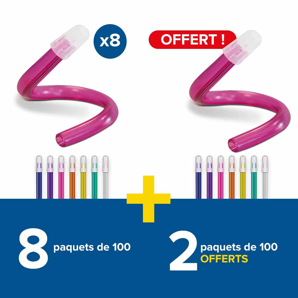 8 paquets de pompes à salive Medicom + 2 paquets offerts