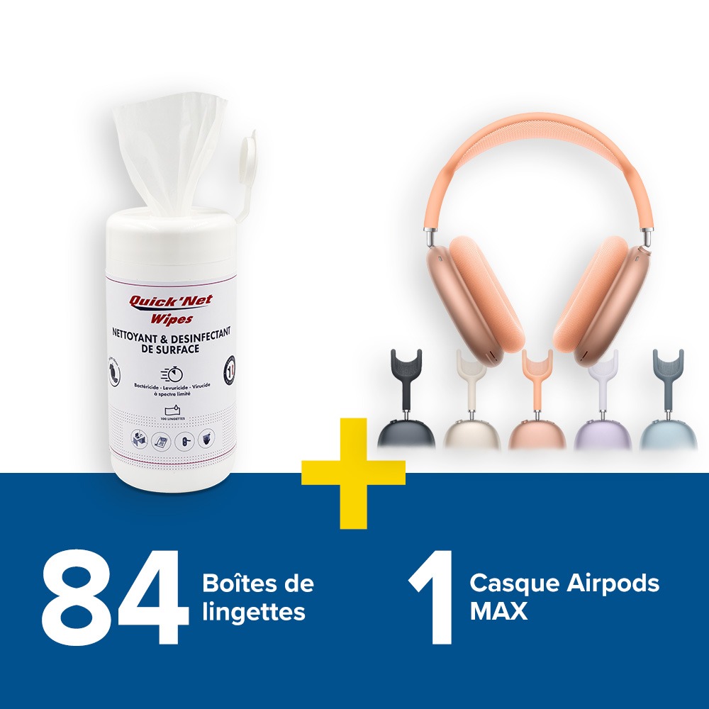 84 boîtes de lingettes + 1 casque Airpods MAX 2