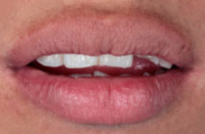 Close-up of lips in repose